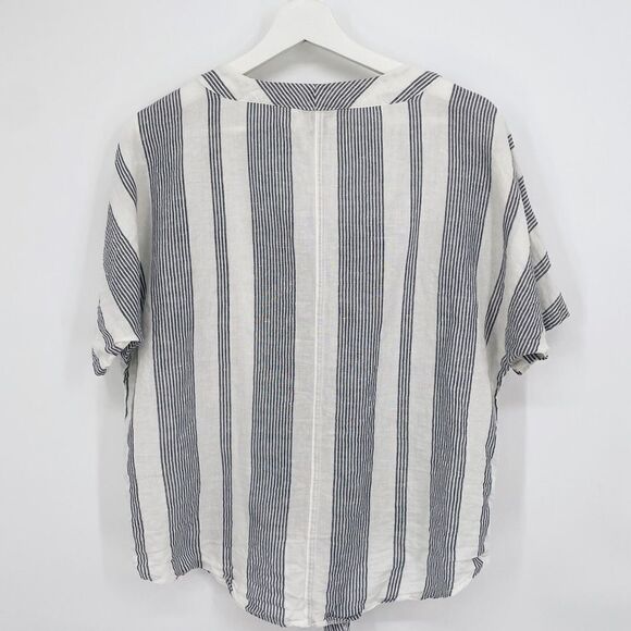 Eddie Bauer Women's Beach Light Linen‎ Tie-Front Top M - Picture 2 of 4